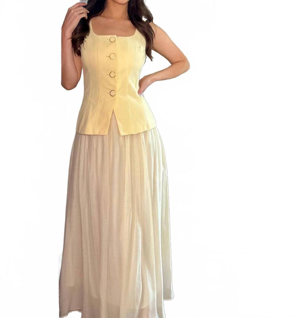 NEW MOON RIVER chloe maxi dress in yellow